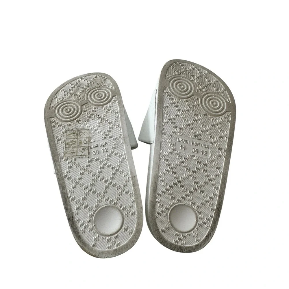 Kurt‎ Geiger Girls Sandals Size 12 Metallic Logo White Hearts Kids Designer